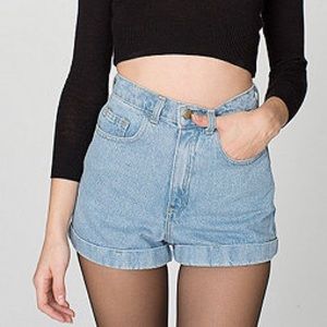 AMERICAN APPAREL High-Waist Cuffed Short